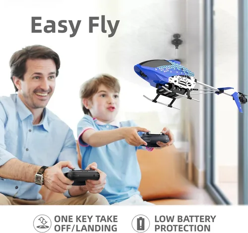 Vista 3 de Cheerwing U12S Mini helicóptero RC con cámara helicóptero de control remoto para niños y adultos Azul