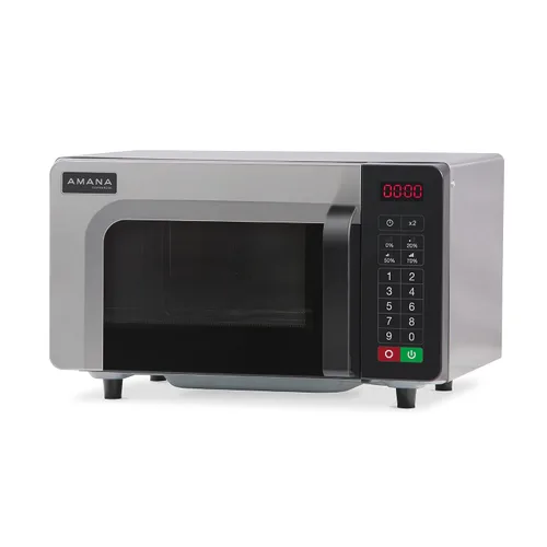 Vista 2 de Amana RMS10TSA Horno microondas comercial de encimera de alta resistencia de 1000 vatios con controles de botón para restaurante bufé catering 0.8