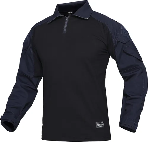 Vista 7 de YEVHEV G3 Camisa de camuflaje con coderas para hombres, uniforme táctico de caza, equipo de paintball