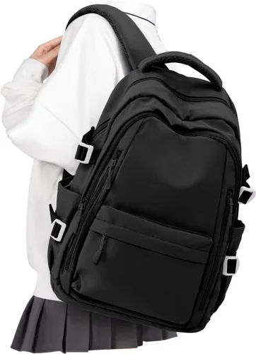 Vista 10 de BOXSAM Mochila ligera para mujer, mochila grande de viaje para laptop, mochila informal para la universidad, mochila para hombres, color beige