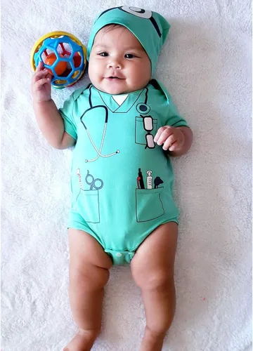 Vista 6 de LENSOUS Body de disfraz de médico para bebé niño