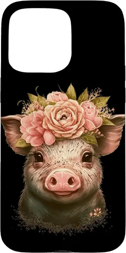 Vista 31 de Pig with Leopard Headband Flower Cute Pig Lover Case for iPhone 17