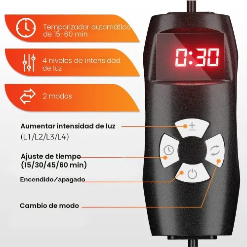 Vista 8 de BestQool Cinturón de Terapia de Luz Roja, Terapia de Luz Infrarroja y Terapia de Luz Roja para el Cuerpo, Almohadillas Envolventes Portátiles
