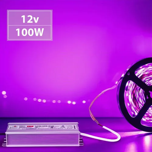 Vista 2 de Controlador LED de 100 vatios, 110 V CA a 12 V CC, salida de bajo voltaje, adaptador de transformador de bajo voltaje impermeable IP67 con enchufe