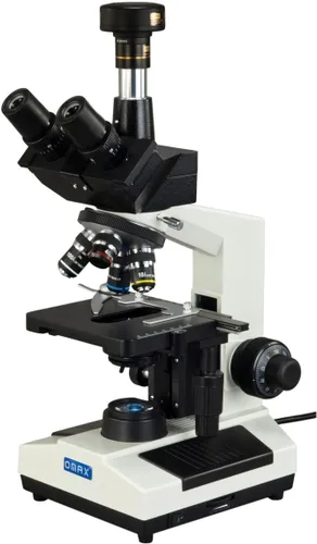 Vista 2 de OMAX 40X-2500X - Microscopio LED trinocular compuesto de laboratorio con cámara digital de 9 MP
