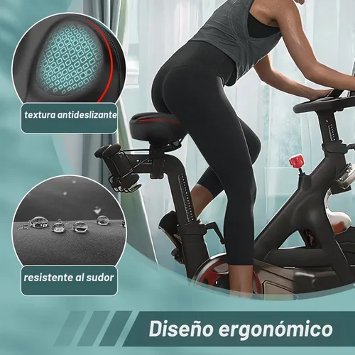 Vista 7 de Asiento de bicicleta de gran tamaño, cómodo sillín de bicicleta, diseño de ranura media, espuma viscoelástica de 2.95 pulgadas de grosor, ajuste Rojo