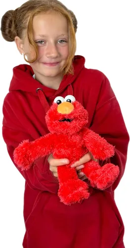 Vista 2 de Posh Paws Peluche oficial de Plaza Sésamo de 8 pulgadas, adecuado desde el nacimiento (Elmo)