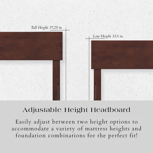 Vista 10 de AFI, Orlando - Cama de plataforma de madera de perfil bajo, color nogal Nuez