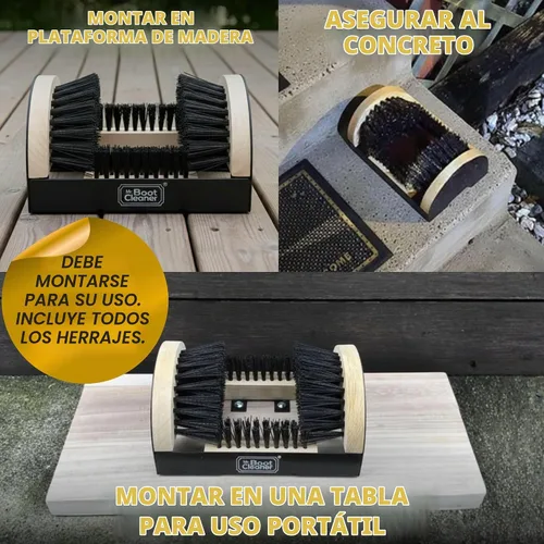 Vista 3 de Limpiador de botas resistente, para uso montado o portátil, madera