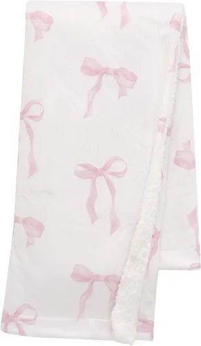 Vista 11 de Lambs & Ivy Manta de bebé botánica acuarela floral rosa polar bebé
