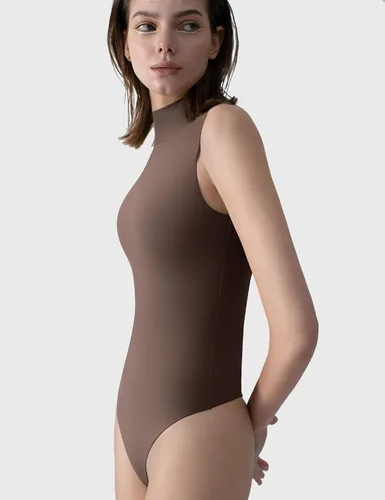 Vista 62 de PUMIEY Body sin mangas con cuello alto falso para mujer, colección Sharp