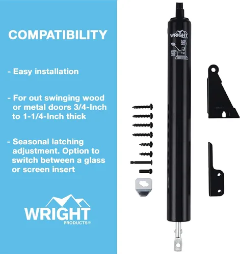 Vista 9 de Wright Products Cierre neumático para puerta de tormenta – Ajustable, cierre suave con arandela de retención abierta (Transicional, Bronce)