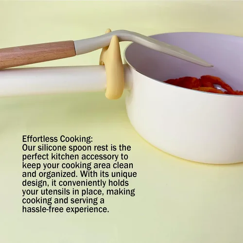 Vista 3 de Soporte para cucharas para cocinar, 2 piezas, soporte para espátula de wok, de silicona, ajustable, para utensilios de cocina para hervir sobre