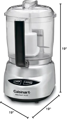 Vista 6 de Cuisinart Mini Prep Plus - Procesador de alimentos, 4 tazas, acero inoxidable cepillado y batidora de mano HM-50 Power Advantage de 5 velocidades