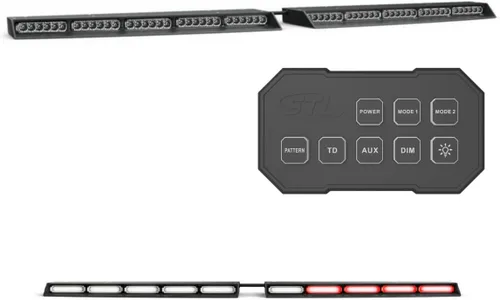 Vista 19 de SpeedTech Lights Raptor Elite TIR - Barra de luz LED estroboscópica para parabrisas superior, con soporte y caja de control, color ámbar/ámbar