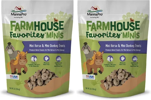 Vista 8 de Manna Pro Farmhouse Favorites - Mini golosinas de cabra y ganado - Bocadillos horneados prémium para mini cabras y mini ganado - Mezclado a mano