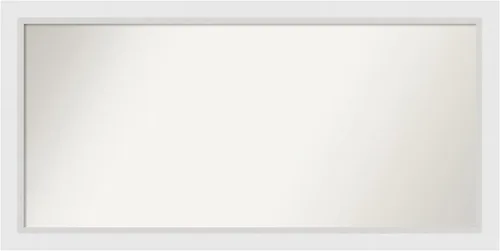 Vista 93 de Amanti Art Espejo de baño blanco para sobre el fregadero, 24 x 26 pulgadas, espejo rectangular blanco y blanco, marco de madera contemporáneo