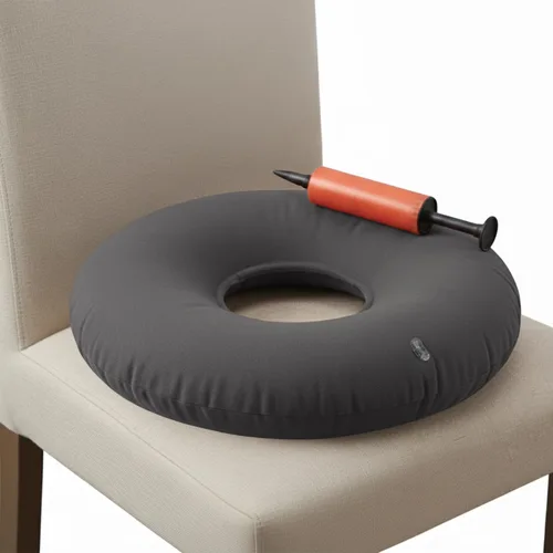 Vista 9 de Dr. Frederick's Original - Almohada inflable para donas, dolor de coxis, 15 pulgadas, color rojo Tailbone Pain, Hemorrhoids and Bed Sores