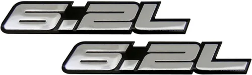 Vista 2 de Placa de identificación de aluminio altamente pulido de 6.2 litros en plata sobre negro, placa de identificación compatible con Chevy Camaro SS