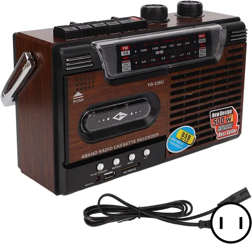 Vista 7 de Grabador de reproductor de casete de cinta, estilo clásico de los años 80 portátil Boombox SW1 SW2 AM Radio FM, altavoz estéreo sin ruido estéreo