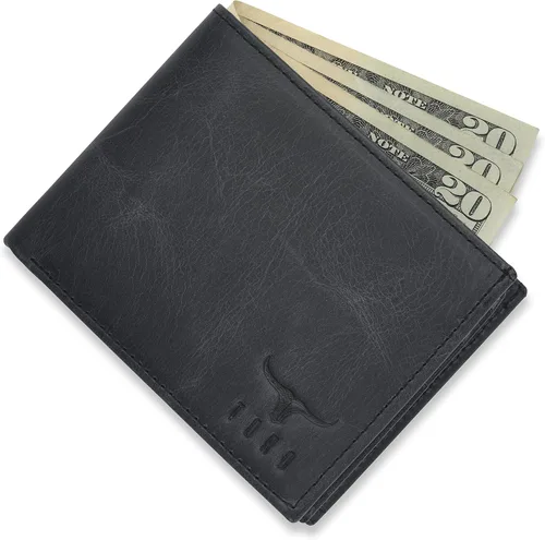 Vista 3 de TORO - Cartera de piel con bloqueo RFID para hombre, Antracita, Cartera Rfid