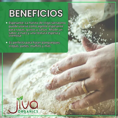 Vista 4 de Jiva Organics Harina de trigo sarraceno (oscuro), bolsa de 2 libras, vegano, sin OMG, kuttu, sabor terroso