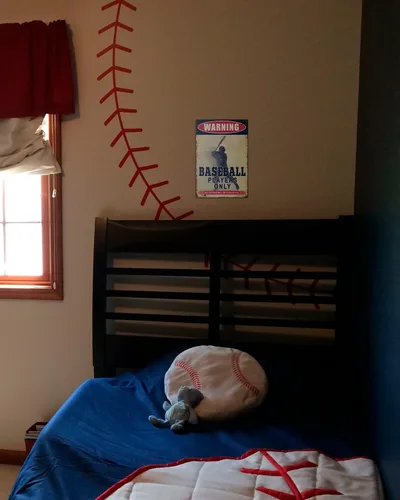 Vista 3 de ALKB Regalos de béisbol para niños, letrero de metal de 8 x 12 pulgadas, decoración de béisbol para decoración de habitación de niños