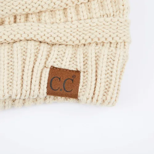 Vista 3 de C.C - Gorro de punto trenzado, grueso, suave y cálido (HAT-20A) (HAT-30) (HAT-730) (YJ-816) (HAT-80)