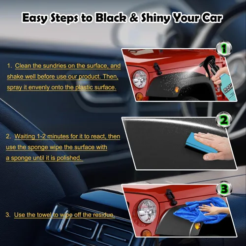 Vista 5 de Plastic Restorer for Cars, Plastic Clarify Spray for Black Trim & Vinyl