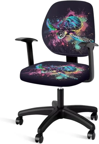 Vista 28 de Talayituse - Funda para silla de oficina o computadora con estampado de estrellas de playa, funda de asiento dividida elástica, extraíble y lavable