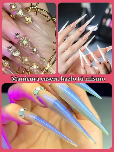 Vista 6 de 312 piezas de puntas de uñas de tacón extra largas para uñas acrílicas profesionales, puntas de uñas de tacón de media cubierta 4XL, extensión