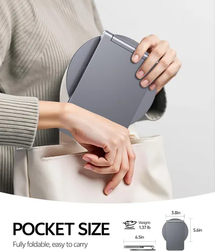 Vista 5 de LULULOOK Soporte para Surface Pro/Go - Base giratoria de aleación de aluminio de 360°, soporte plegable para tableta/elevador para Microsoft Surface