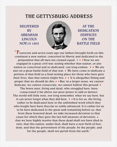 Vista 10 de Abraham Lincoln The Gettysburg Address - Póster histórico de Estados Unidos para el hogar, oficina, aula y decoración patriótica