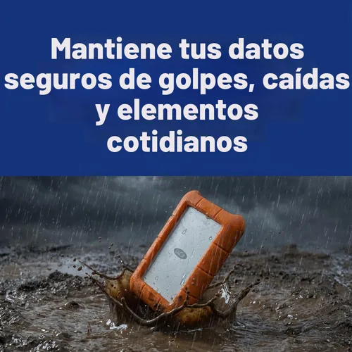Vista 3 de Mini disco disco duro portátil LaCie Rugged USB 3.0 , Anaranjado