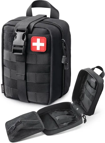 Vista 13 de LIVANS Bolsa de primeros auxilios vacía médica Ifak bolsa Molle EMT bolsas Rip-Away táctico militar trauma emergencia médica bolsa
