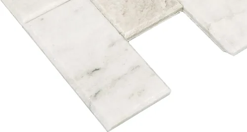 Vista 3 de Daltile SimplyStick Mosaix - Mosaico biselado de piedra natural de mármol de 2 x 4 pulgadas en blanco Daphne para paredes y salpicaduras