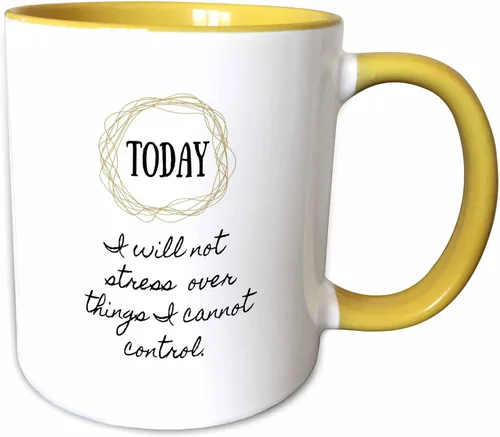 Vista 7 de 3dRose Image of Today I Will Not Stress Over Things I Cannot Control - Taza negra de dos tonos de 11 oz