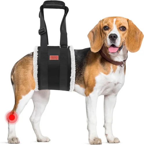 Vista 17 de Arnés de elevación ajustable para perros, cabestrillo para perros grandes, soporte de elevación y arnés de rehabilitación para patas traseras Negro