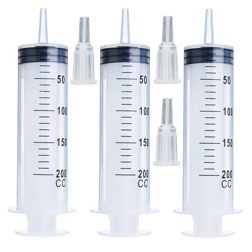 Vista 19 de Paquete de 3 jeringas de 0.7 fl oz con tapa, jeringas de plástico empaquetadas individualmente para laboratorios, medición de líquidos, alimentación