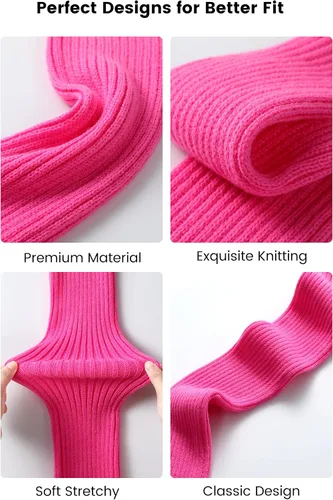 Vista 4 de Clothirily Leg Warmers, Fashion Knit Neon Leg Warmers, Ribbed Knit Leg Warmer Socks for Yoga, Sports Party