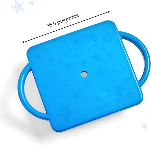 Vista 2 de hand2mind Tabla de Scooter Azul de Interior con Asas, Scooter de Piso para Sentarse, Actividades de Gimnasio para Niños, Juegos de Recreo