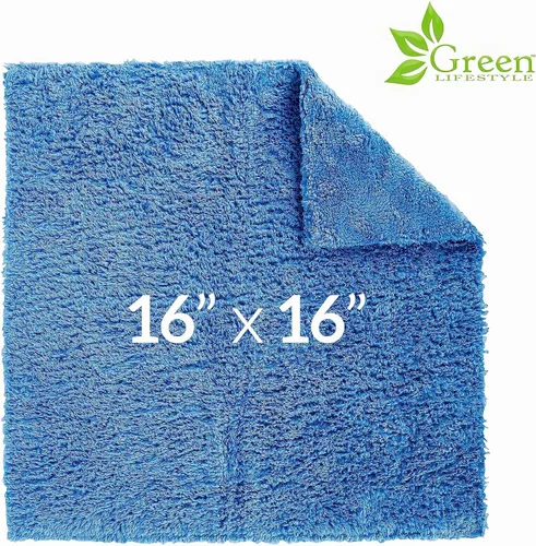 Vista 5 de GREEN LIFESTYLE Chamois - Paquete de 6 toallas de microfibra de microfibra sin bordes, toalla de microfibra para automóvil, toallas de secado