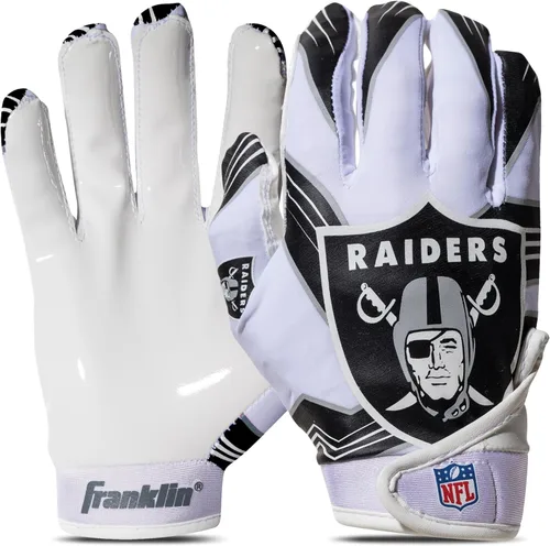Vista 32 de Franklin Sports - Guantes de receptor de fútbol americano juvenil de la NFL, par de guantes de fútbol para niños con logotipos de equipos de la NFL