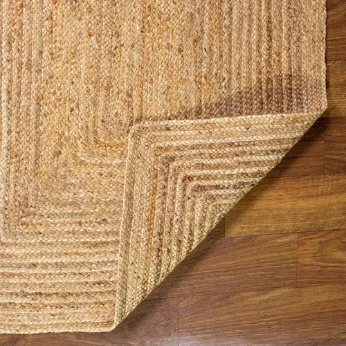 Vista 3 de Super Area Rugs Alfombra de yute – Alfombra reversible de fibra natural – Revestimiento ecológico para suelo de cocina – Puerta tejida a mano