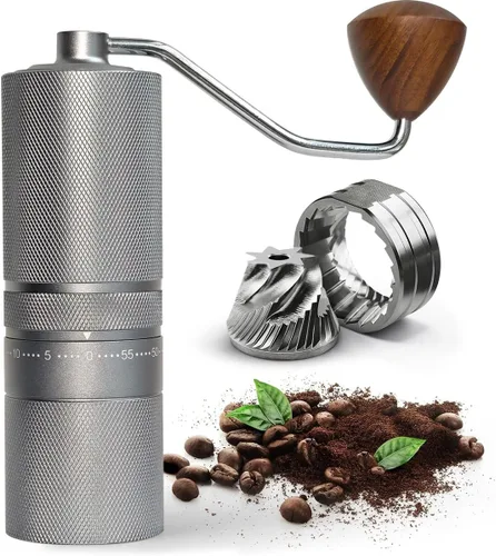 Vista 8 de Molinillo de café eléctrico portátil con 38 ajustes de molienda ajustables, rebaba cónica de núcleo de cerámica recargable por USB, molinillo