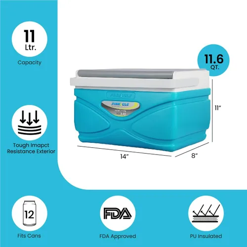 Vista 3 de Enfriador de pícnic – Enfriador duro de 4.5 litros – Coolbox mantiene el contenido fresco durante 48 horas – Enfriador exterior sin BPA – Enfriador