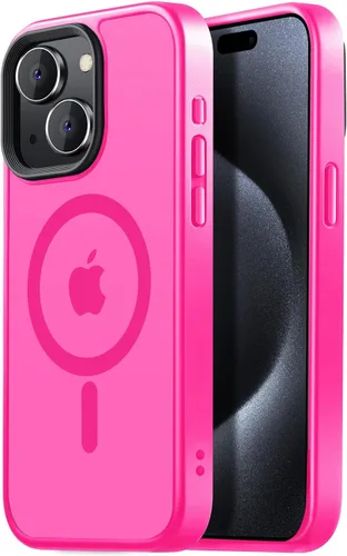 Vista 64 de Tigowos Funda magnética para iPhone 15, resistente a las caídas, sensación de piel mate, a prueba de golpes, ajuste delgado para iPhone 15, negro
