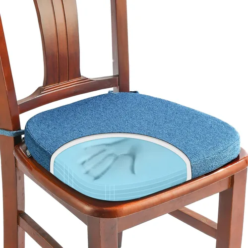 Vista 15 de SINOSSO 1 paquete de cojines de espuma viscoelástica para silla de comedor, tela tejida amigable de 16 pulgadas en forma de U, cómoda almohadilla
