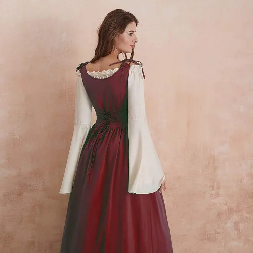 Vista 4 de AbaoWedding - Vestido medieval y renacentista para mujer para usar como disfraz o cosplay