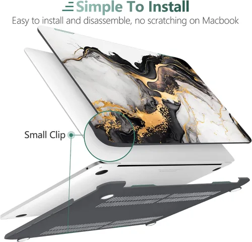 Vista 3 de Funda compatible con MacBook Pro de 13 pulgadas 2024 2023-2020 versión A2338 M2/M1 A2251 A2289 con pantalla Retina y Touch ID, carcasa rígida